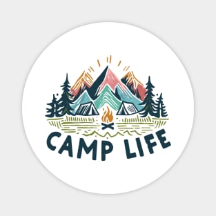 CAMP LIFE  is a good life HIKING CAMPING BACKPACKING mountains tents adventure SHIRT MUG HOODIE STICKER hike life CAMP MORE STRESS LESS Magnet